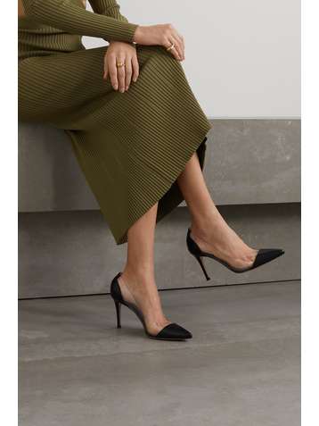 GIANVITO ROSSI Plexi 85 leather and PVC pumps