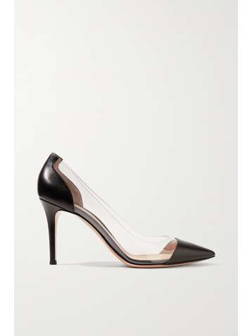 GIANVITO ROSSI Plexi 85 leather and PVC pumps