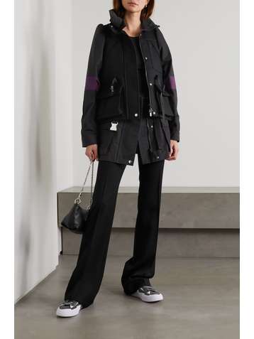 SACAI Paneled wool and cotton-blend gabardine jacket