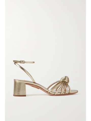 AQUAZZURA Celestina 50 metallic leather sandals