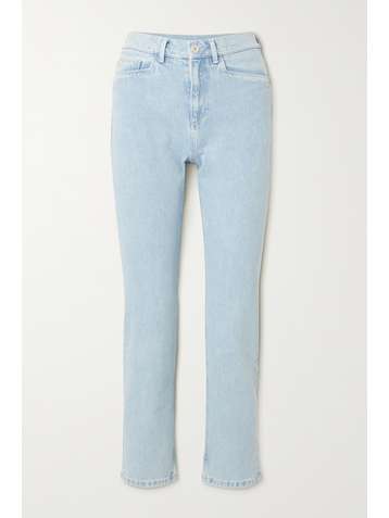 WANDLER Carnation cropped mid-rise straight-leg jeans