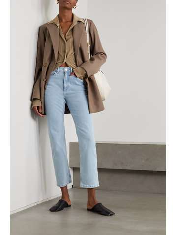 WANDLER Carnation cropped mid-rise straight-leg jeans