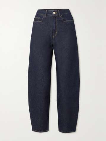 WANDLER + NET SUSTAIN Chamomile organic cropped high-rise tapered jeans