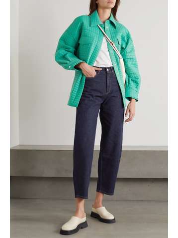 WANDLER + NET SUSTAIN Chamomile organic cropped high-rise tapered jeans