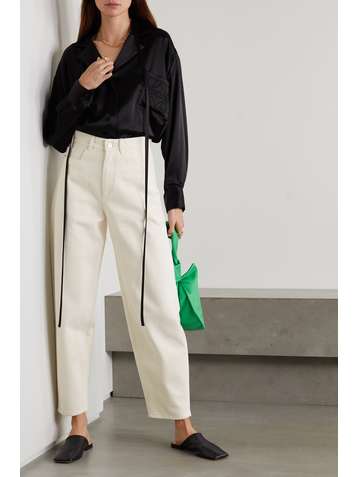 WANDLER Jean fuselé raccourci taille haute en coton biologique Chamomile - NET SUSTAIN