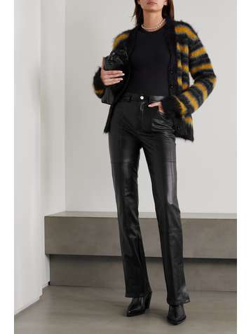 WANDLER Aster leather flared pants