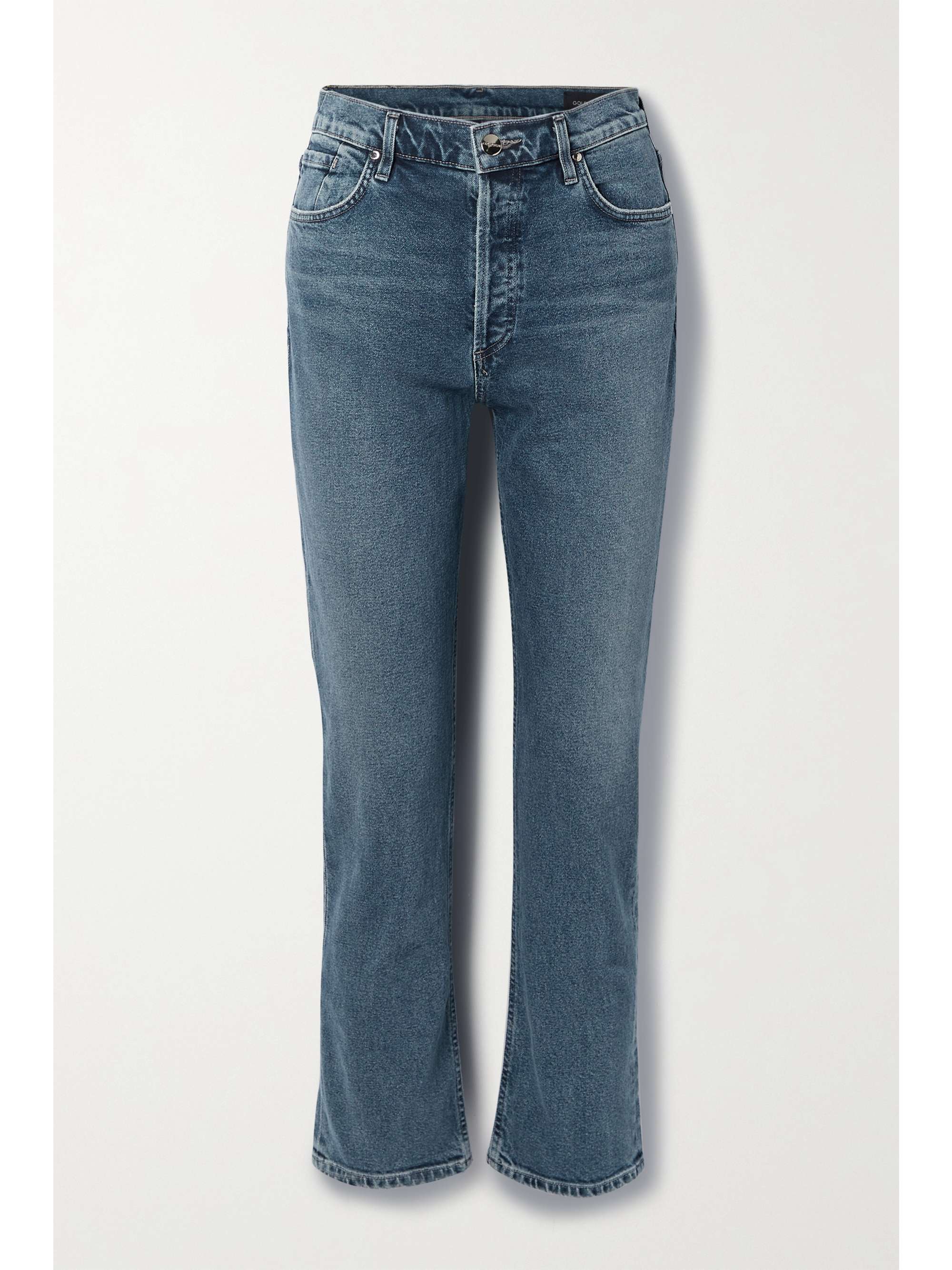 Mid denim Morgan high-rise straight-leg 