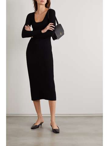 CAES Ribbed-knit midi dress