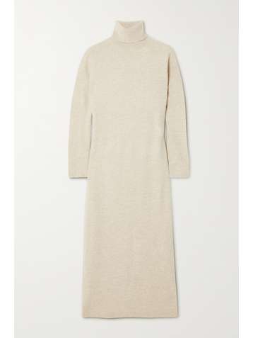 ALLUDE Wool and cashmere-blend turtleneck midi dress