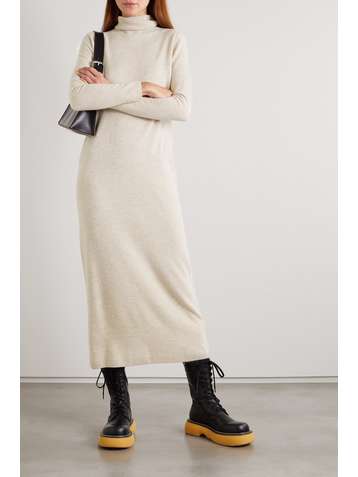 ALLUDE Wool and cashmere-blend turtleneck midi dress