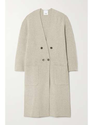 ALLUDE Double-breasted wool and cashmere-blend coat