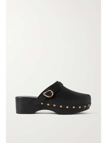 ANCIENT GREEK SANDALS Classic studded leather platform clogs