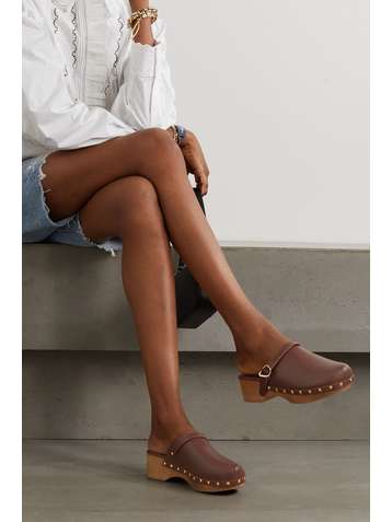 ANCIENT GREEK SANDALS Classic leather platform clogs