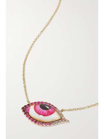 LITO Petite Pink Kette aus 14 Karat Gold und Roségold mit mehreren Steinen
