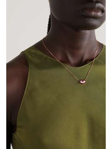 LITO Apollo 13 Petite Pink Kette aus 14 Karat Roségold mit Emaille