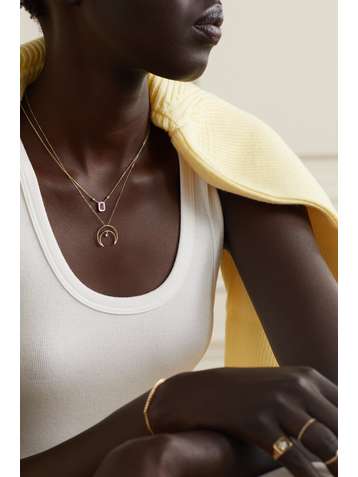 ANISSA KERMICHE Gold, sapphire and diamond necklace