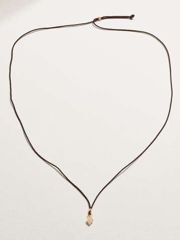 MIZUKI 14-karat gold, cord and diamond necklace