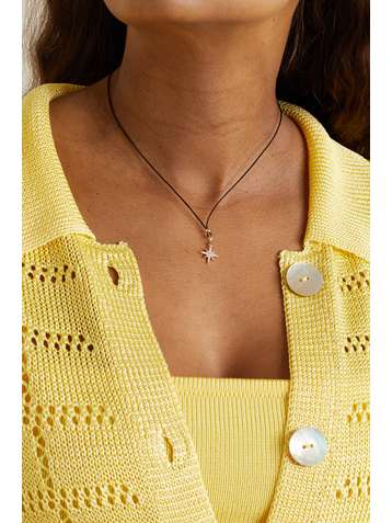 MIZUKI 14-karat gold, cord and diamond necklace