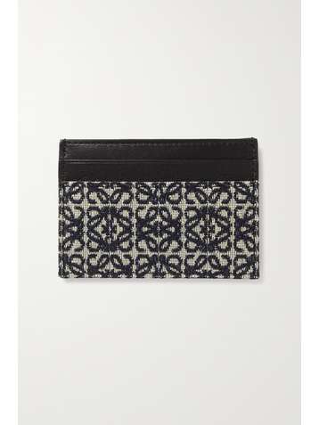 LOEWE Porte-cartes en cuir et en jacquard de coton mélangé