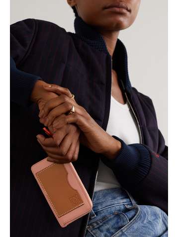 LOEWE Porte-cartes en cuir texturé et lisse Repeat