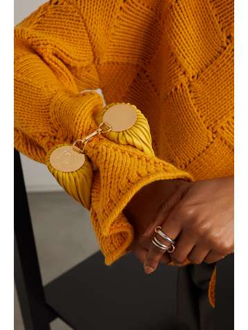 LOEWE Pochette en cuir plissé Bracelet Small