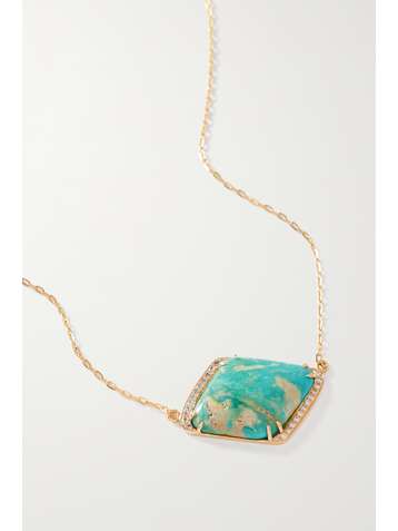 JIA JIA Gold-tone, turquoise and diamond necklace