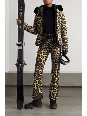 GOLDBERGH Jaguar belted printed flared ski pants