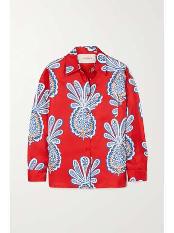 LA DOUBLEJ Printed silk-twill shirt