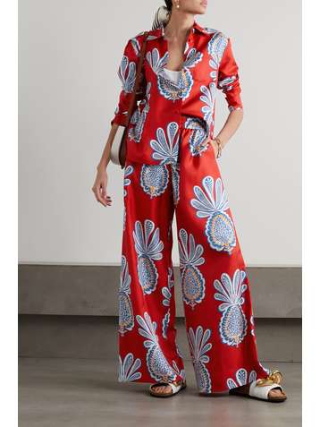 LA DOUBLEJ Printed silk-twill shirt