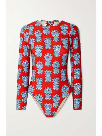LA DOUBLEJ Open-back printed swimsuit