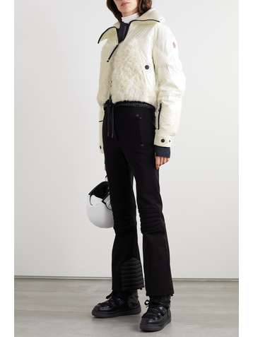 MONCLER GRENOBLE Laffrey cropped shearling and quilted down ski jacket