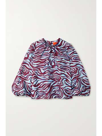 LA DOUBLEJ Charming zebra-print silk-twill blouse