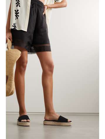 PORTE & PAIRE Suede espadrille slides