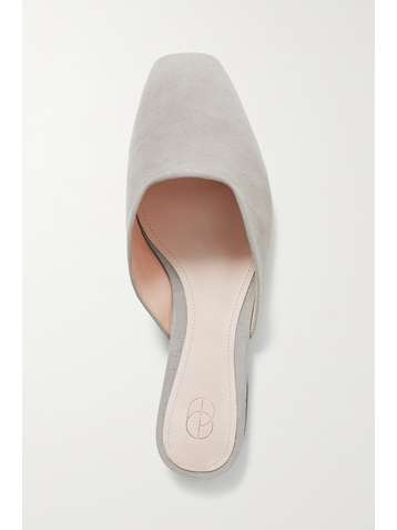 PORTE & PAIRE + NET SUSTAIN Slippers aus Veloursleder