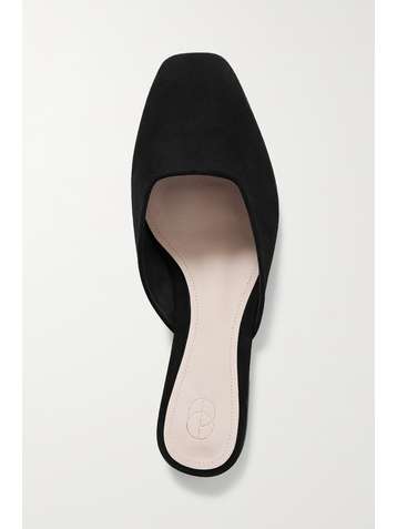 PORTE & PAIRE + NET SUSTAIN Slippers aus Veloursleder