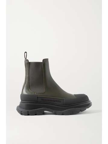 ALEXANDER MCQUEEN Leather exaggerated-sole Chelsea boots