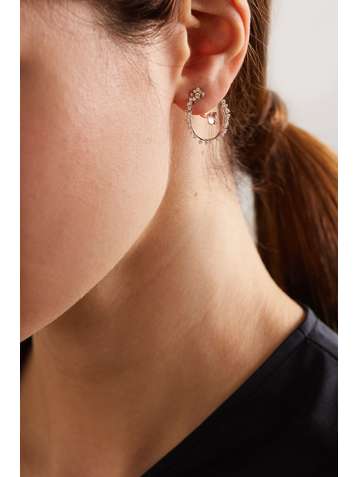 ANANYA Scatter 18-karat rose gold, diamond and sapphire earrings
