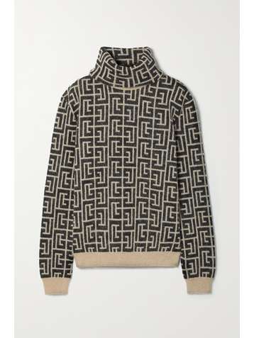 BALMAIN + Rossignol Ski intarsia merino wool-blend turtleneck sweater