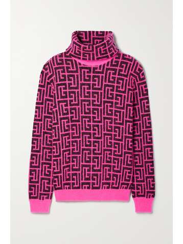 BALMAIN + Rossignol Ski intarsia merino wool-blend turtleneck sweater