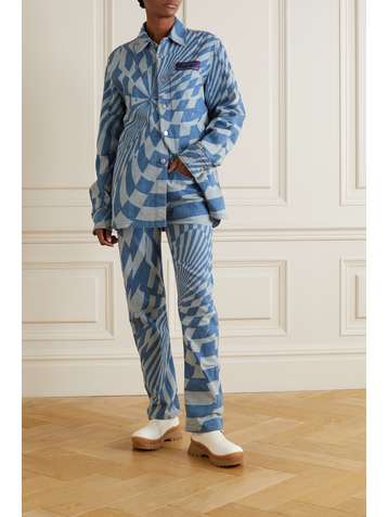 STELLA MCCARTNEY Chemise en jean imprimé x Ed Curtis