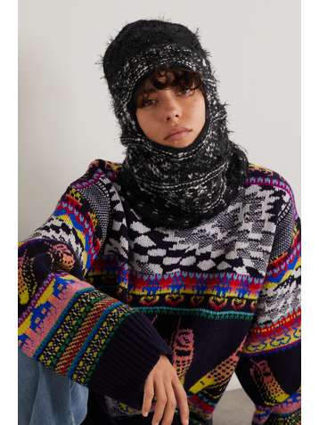 STELLA MCCARTNEY Cagoule en laines bouclée et mélangée