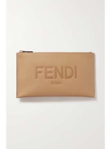 FENDI Pochette en cuir gaufré