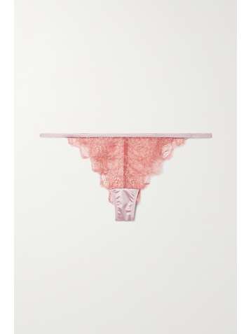 LOVE STORIES Linda satin-trimmed lace thong