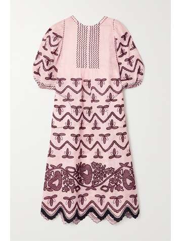 VITA KIN Addicted To Love embroidered linen midi dress