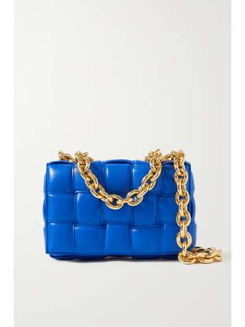 BOTTEGA VENETA Cassette chain-embellished padded intrecciato leather shoulder bag