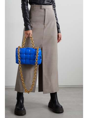 BOTTEGA VENETA Cassette chain-embellished padded intrecciato leather shoulder bag