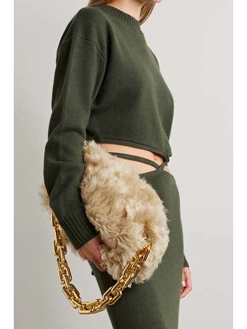BOTTEGA VENETA The Chain Pouch shearling clutch