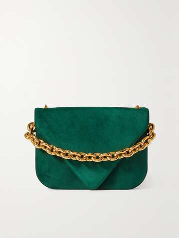 BOTTEGA VENETA Chain large suede shoulder bag