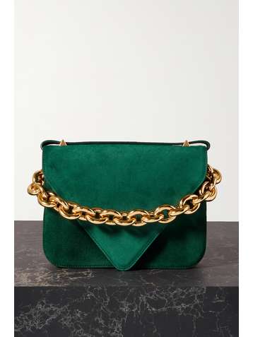 BOTTEGA VENETA Chain small suede shoulder bag