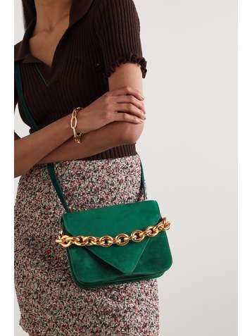 BOTTEGA VENETA Chain small suede shoulder bag